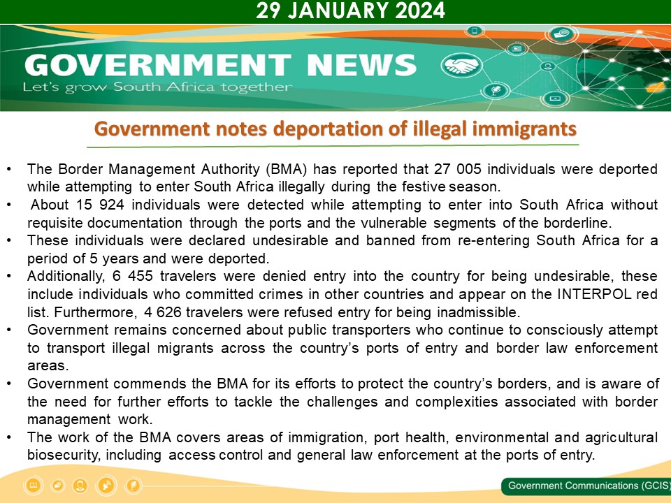 Government Messages of The Day- 29 January 2024