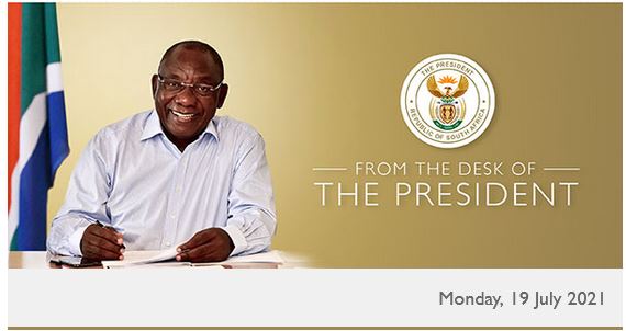 From the Desk of the President:Issue: 19 July 2021