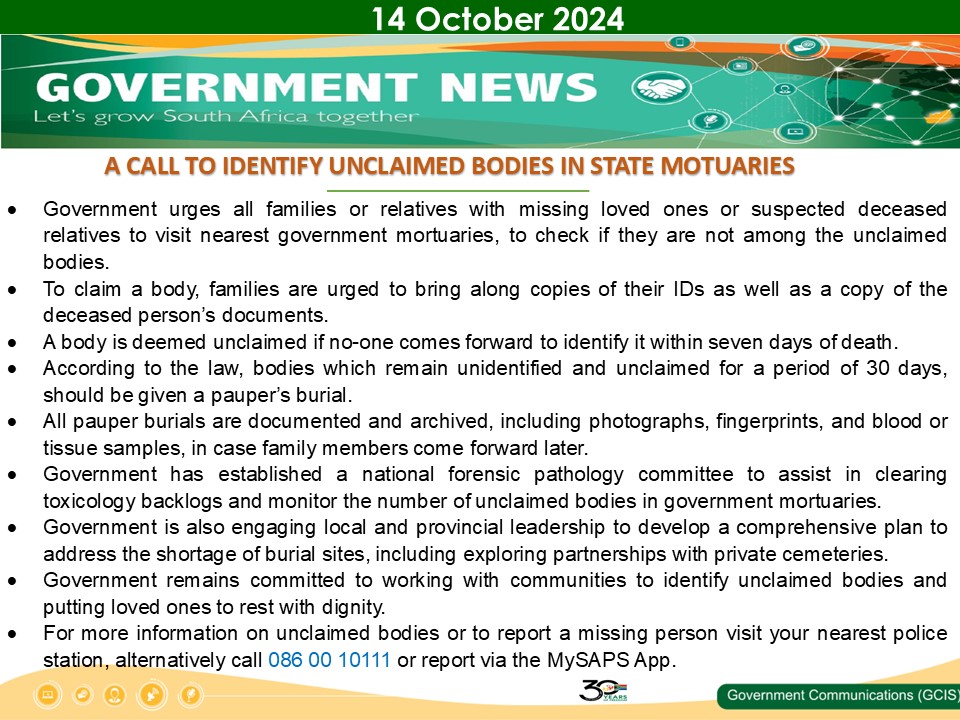 Government Messages - 14 October 2024