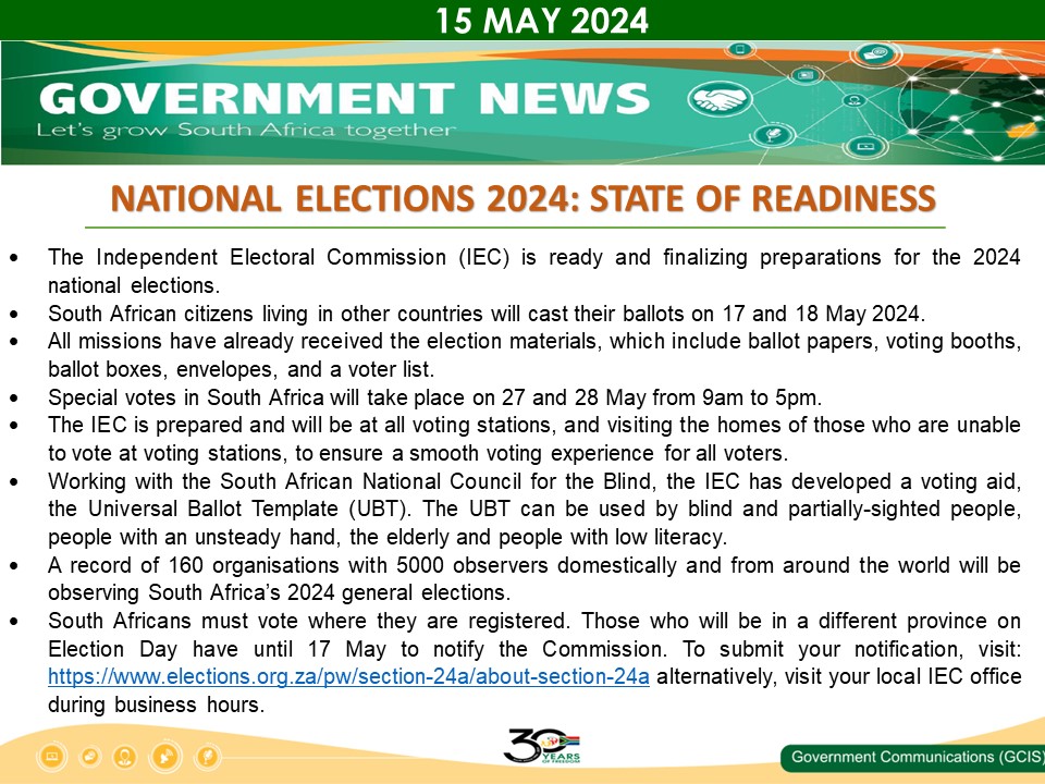 Government Messages of The Day- 15 May 2024