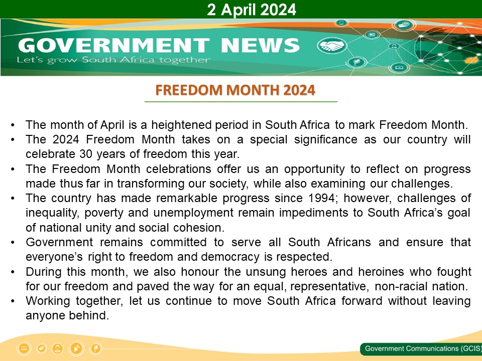 Government Messages of The Day- 02 April 2024