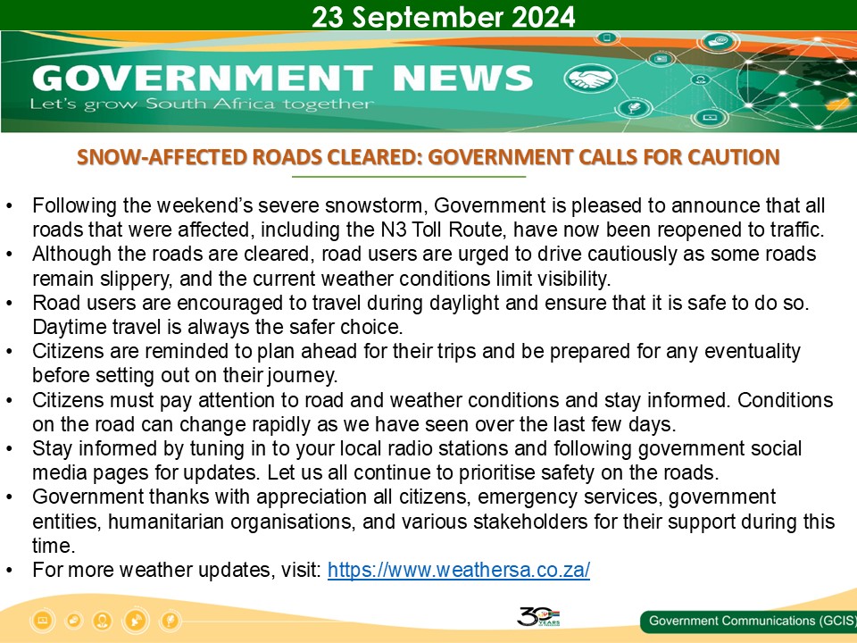 Government Messages 23 September 2024