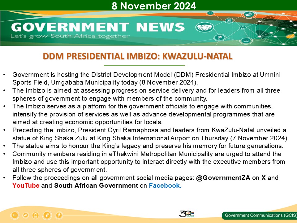 Government messages 8 November 2024