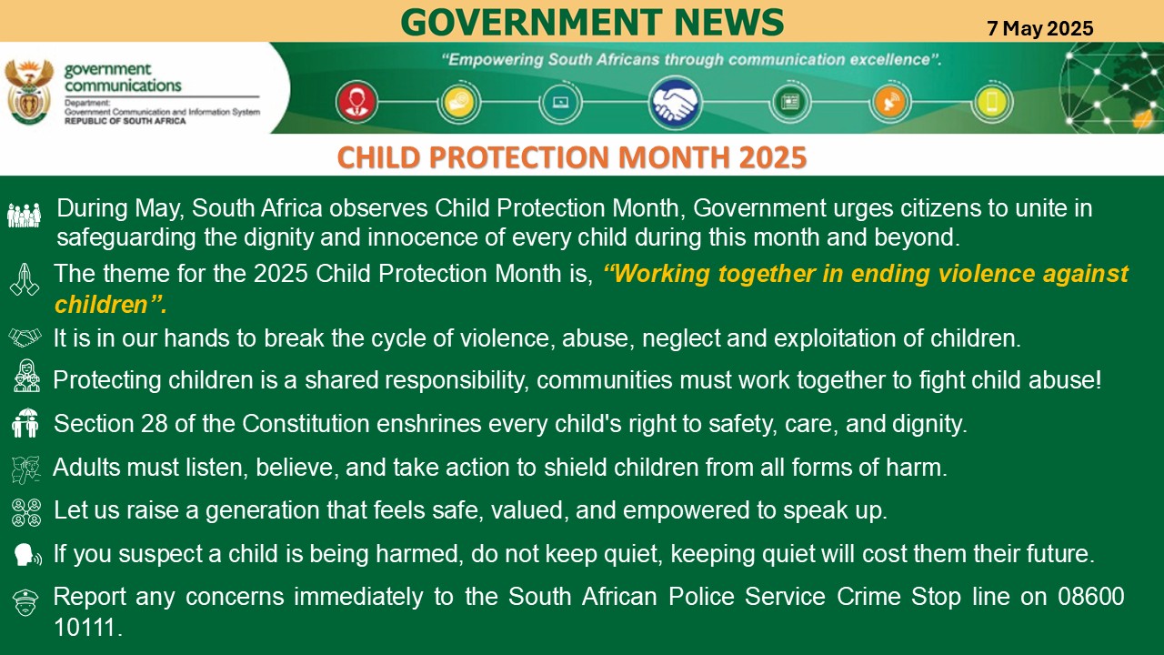 Government messages 7 May 2025