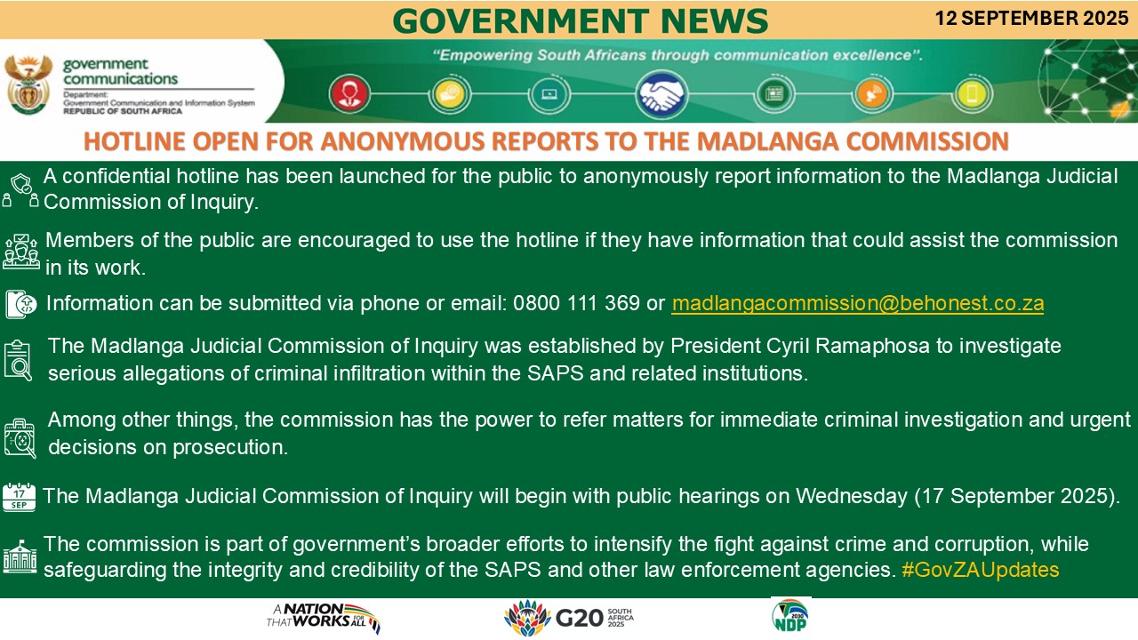 Government Messages - 12 September 2025