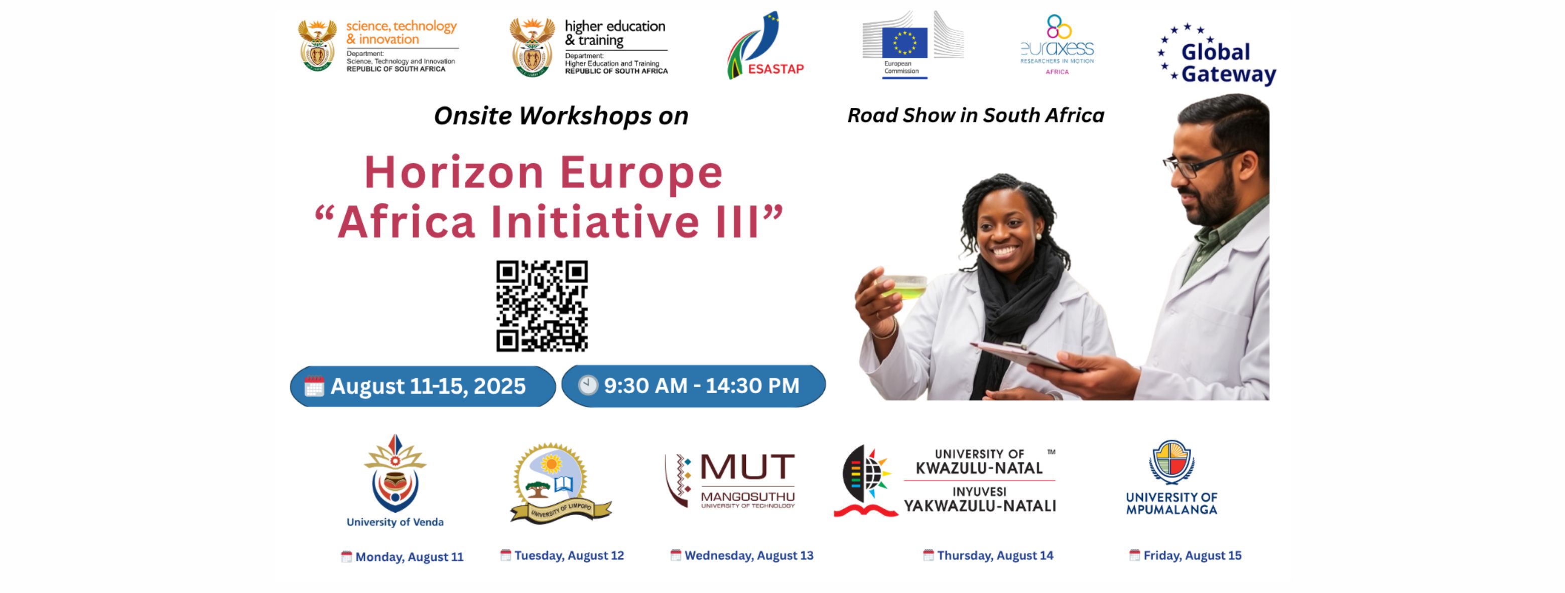 Workshops on Horizon Europe’s Africa Initiative III at South Africa universities