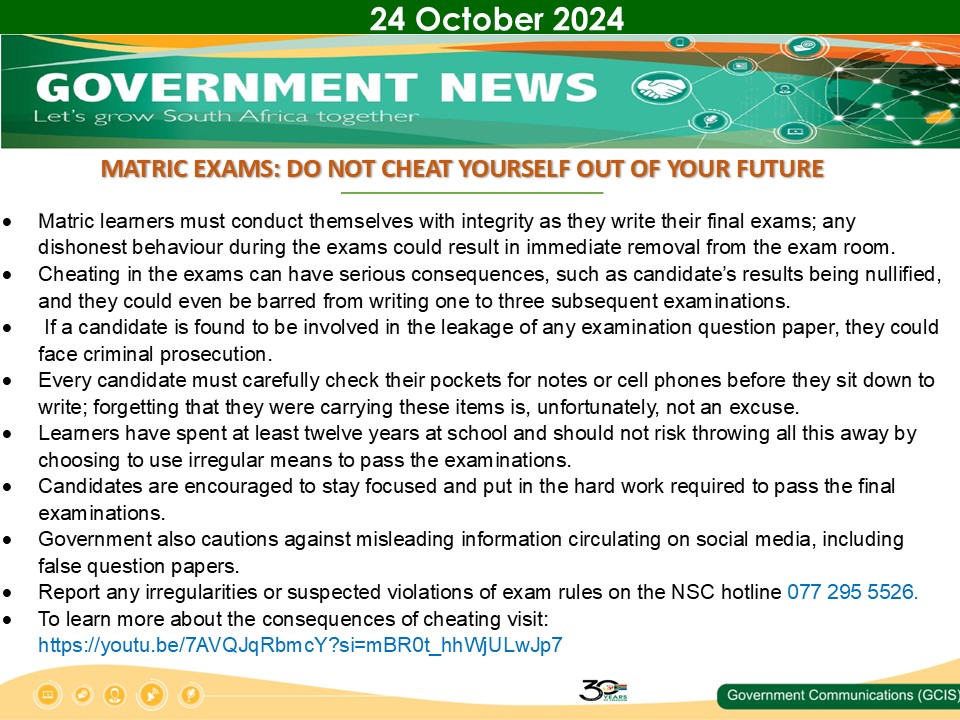 Government messages 24 October 2024