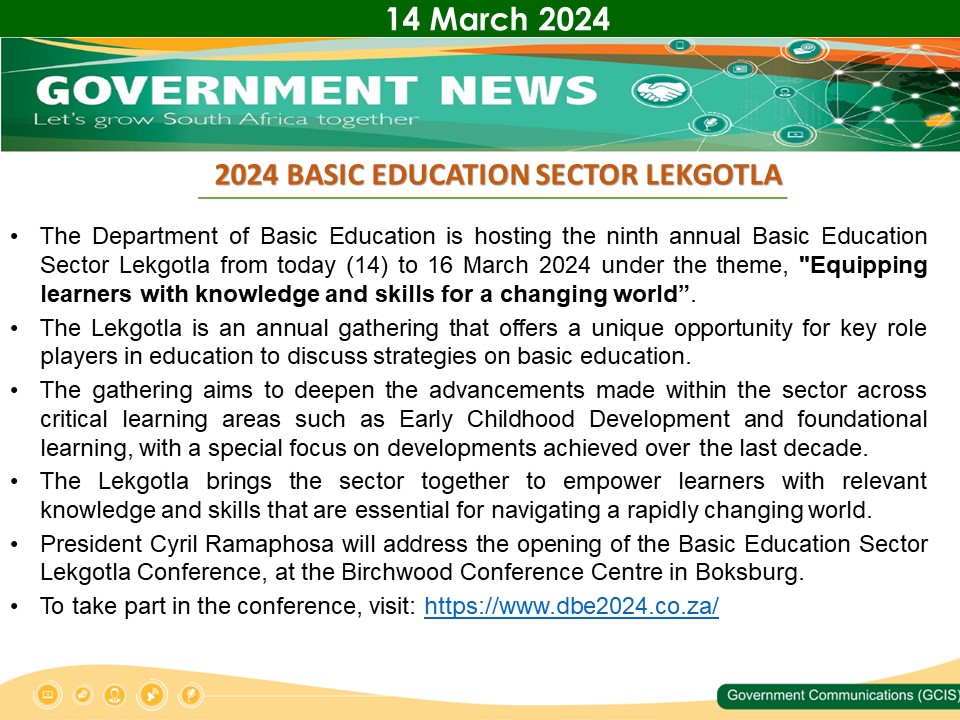 Government Messages of The Day- 14 March 2024