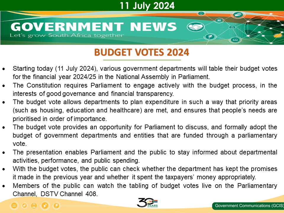 Government Messages 11 July 2024