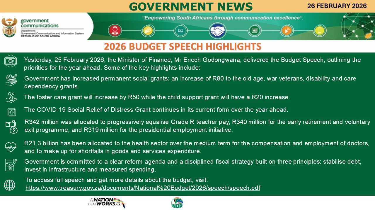 Government messages 26 February 2026