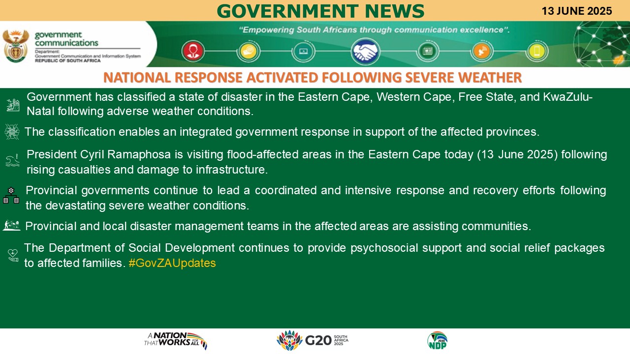 Government messages 13 June 2025