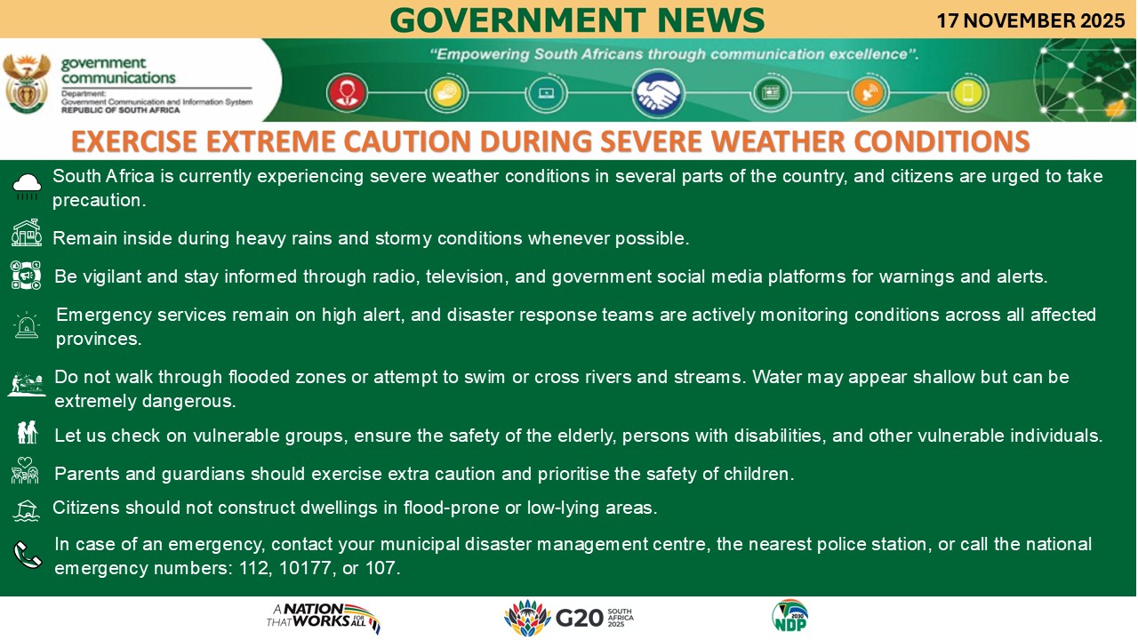 Government messages 17 November 2025