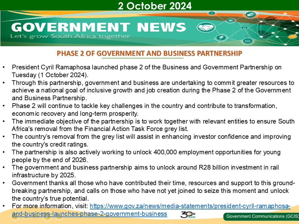 Government Messages - 02 October 2024