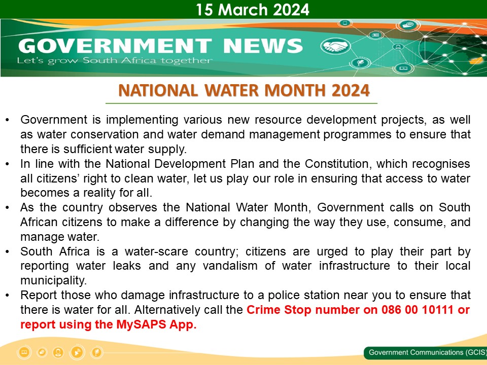 Government Messages of The Day- 15 March 2024