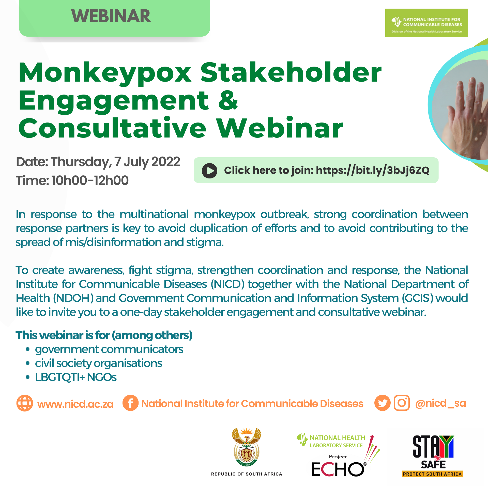 Monkeypox Stakeholder Engagement & Consultative Webinar