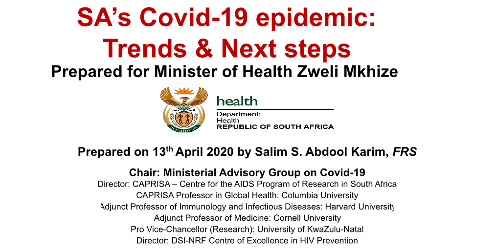 SA’s COVID-19 epidemic: Trends & Next steps