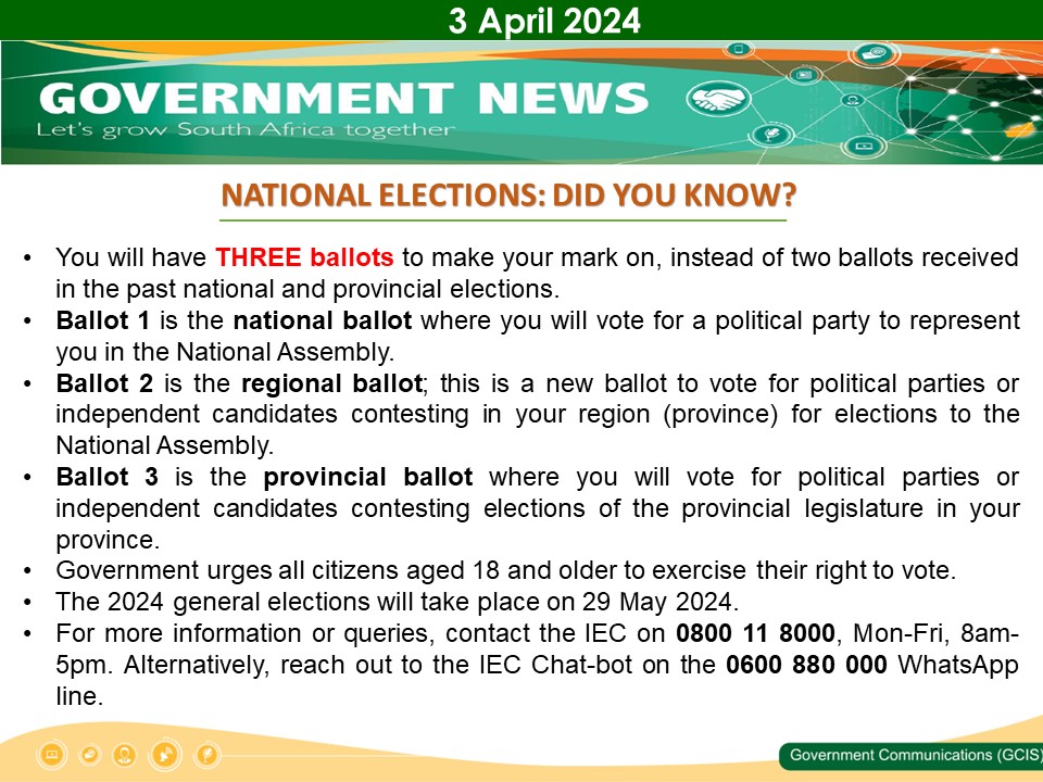 Government Messages of The Day- 03 April 2024