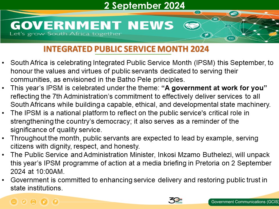 Government Messages - 02 September 2024