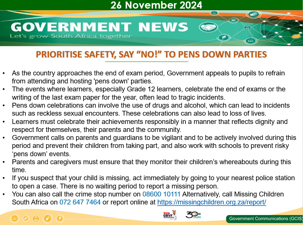 Government Messages - 26 November 2024