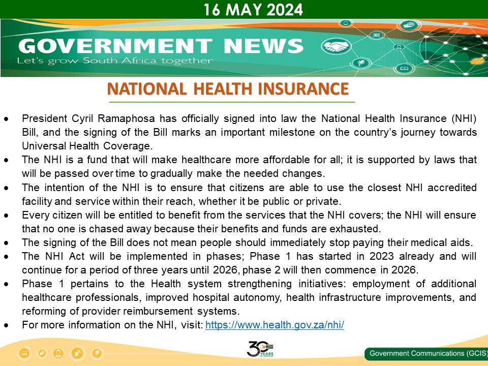 Government Messages of The Day- 16 May 2024