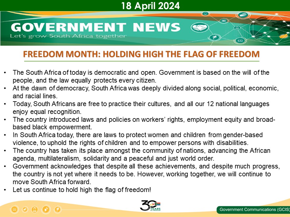 Government Messages of The Day- 18 April 2024