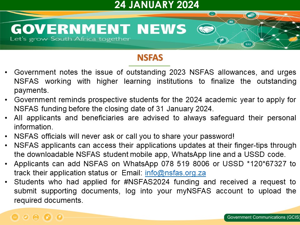 Government Messages of The Day- 24 January 2024
