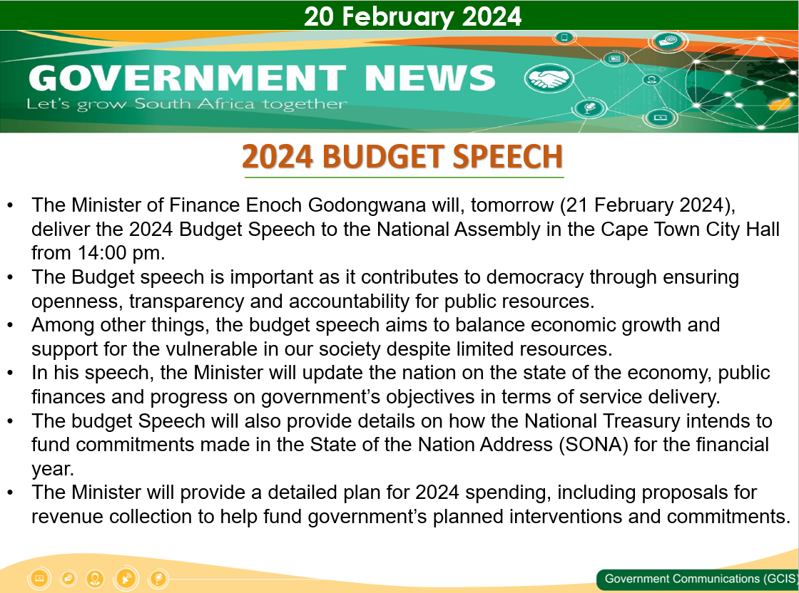 Government Messages of The Day- 20 February 2024
