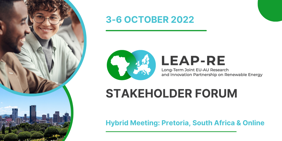 Invitation to LEAP-RE Stakeholder Engagement Forum in Pretoria on 3-6 October 2022