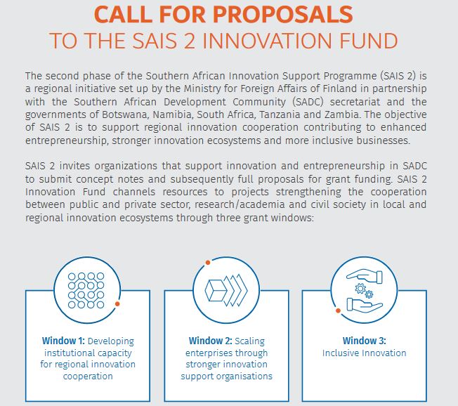 Call for proposals: South African Innovation Support Programme