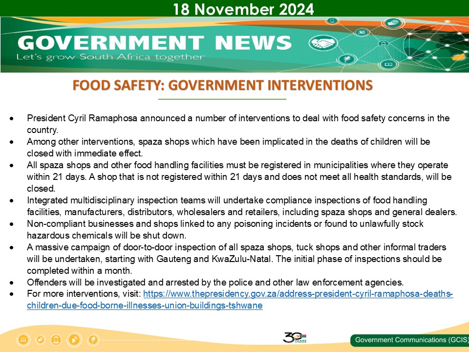 Government Messages 18 November 2024