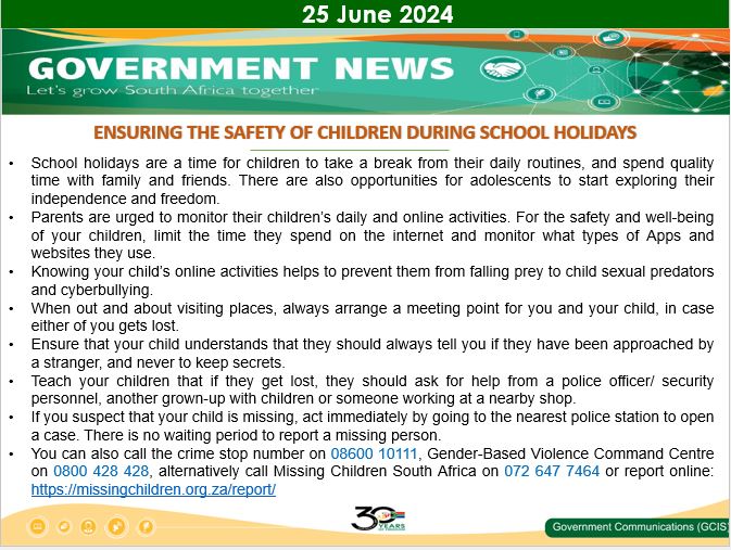 Government Messages 25 June 2024