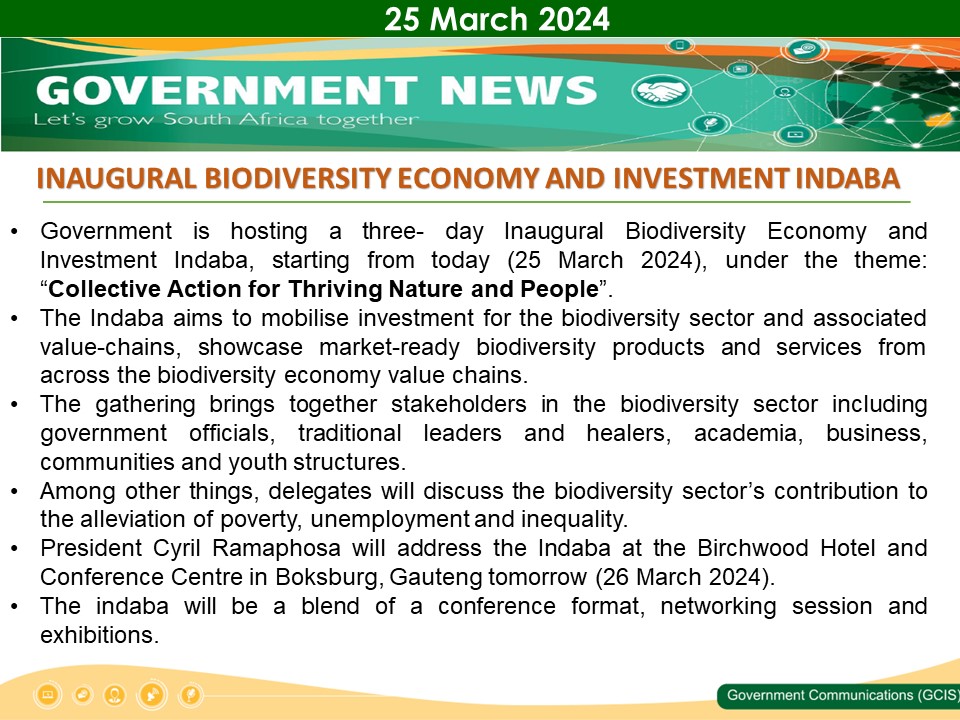 Government Messages of The Day- 25 March 2024
