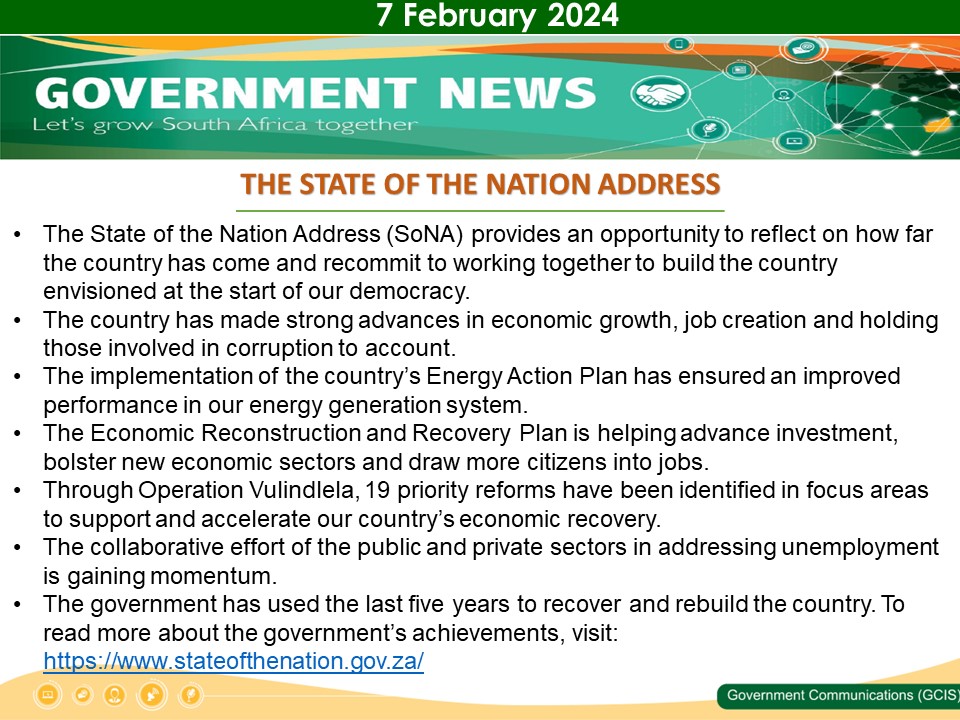 Government Messages of The Day- 07 February 2024