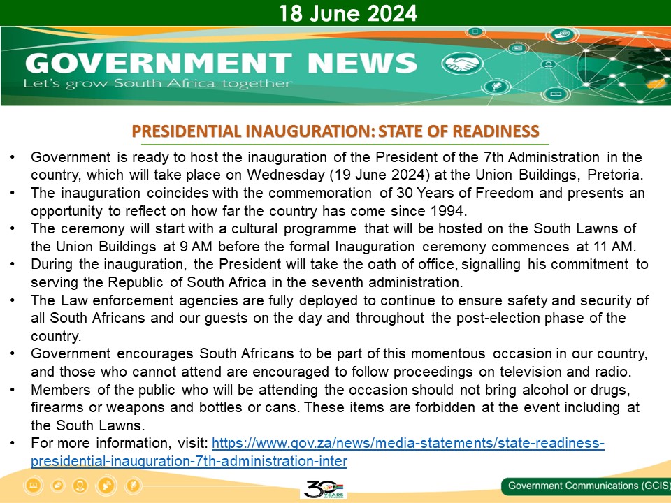Government Messages of The Day- 18 June 2024