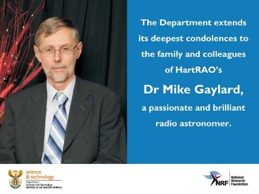 Condolences to late Dr Mike Gaylard's family and colleagues