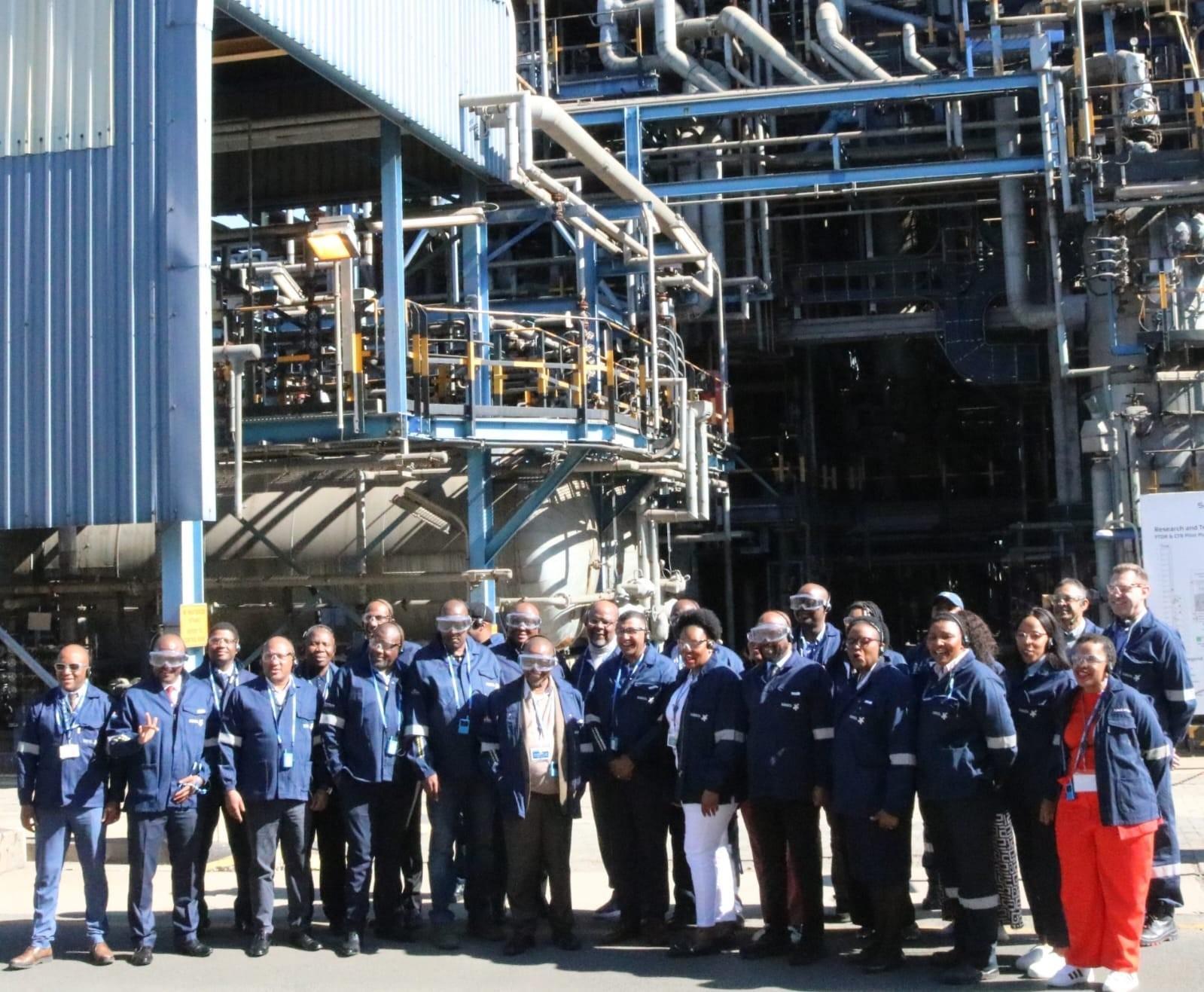 Minister Nzimande and delegation at Sasol One, Sasolburg, during the 2kW PEM Electrolyser launch, 31 July 2026