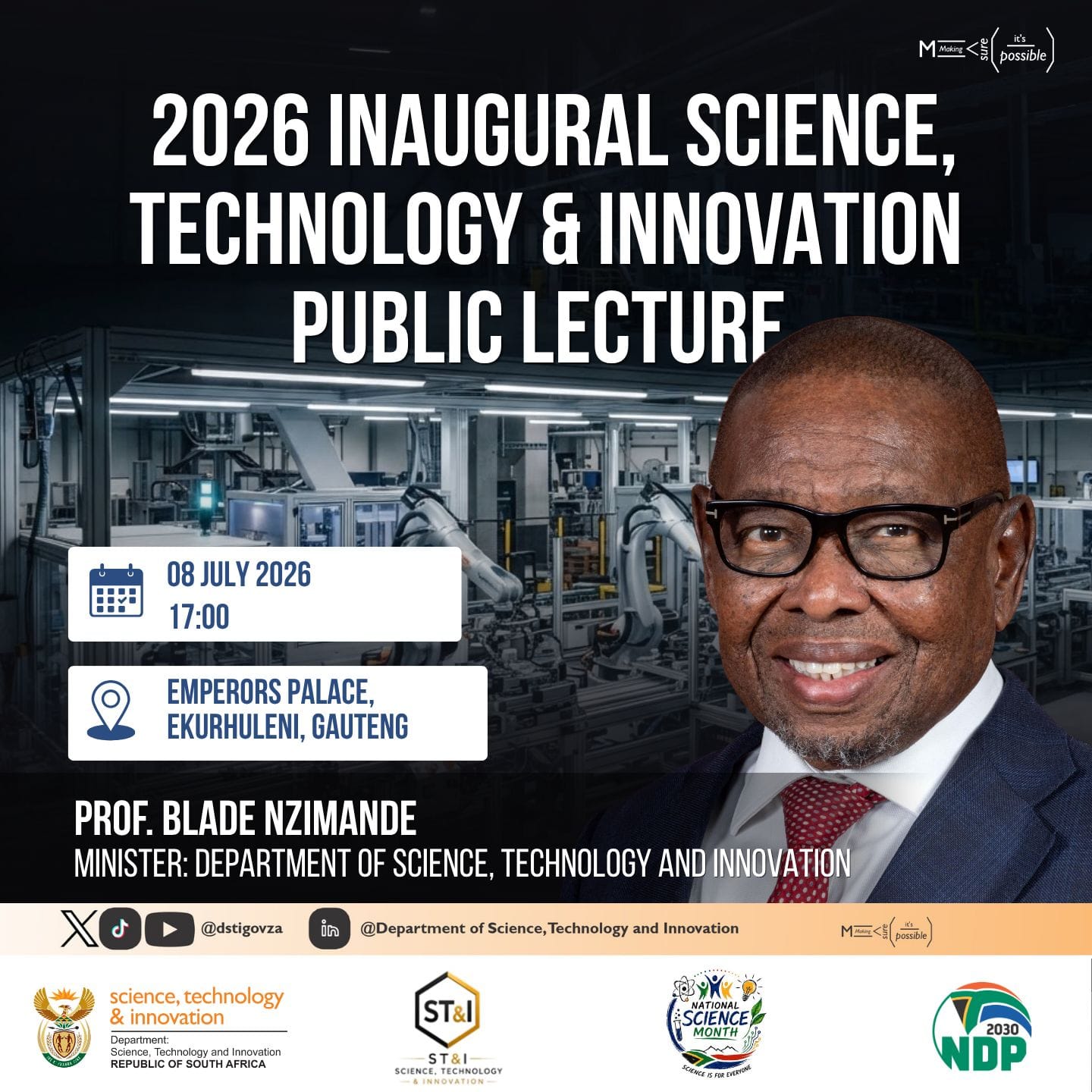 Minister Nzimande to Address the Inaugural Science, Technology and Innovation Public Lecture